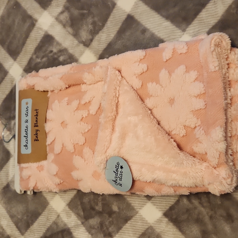 Pink Floral Baby Blanket